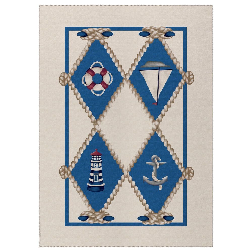 Dalyn Rug Company Harbor Nautical 10" x 14" Ivory Indoor/Outdoor Area Rug, , large