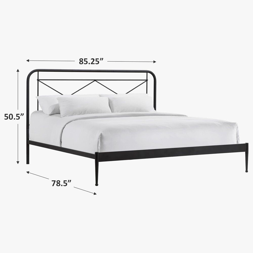 Hawthorne Furniture Vintage King Metal Panel Bed in Matte, , large