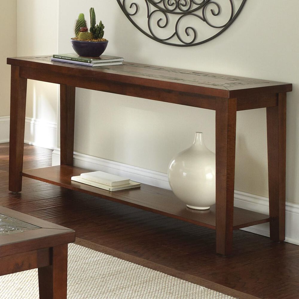 Crystal City Davenport Sofa Table in Dark Brown, , large