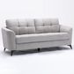 HOMLUX 79"W Woven Fabric Sofa with Tufted Cushions and Black Metal Legs in Light Gray, , large