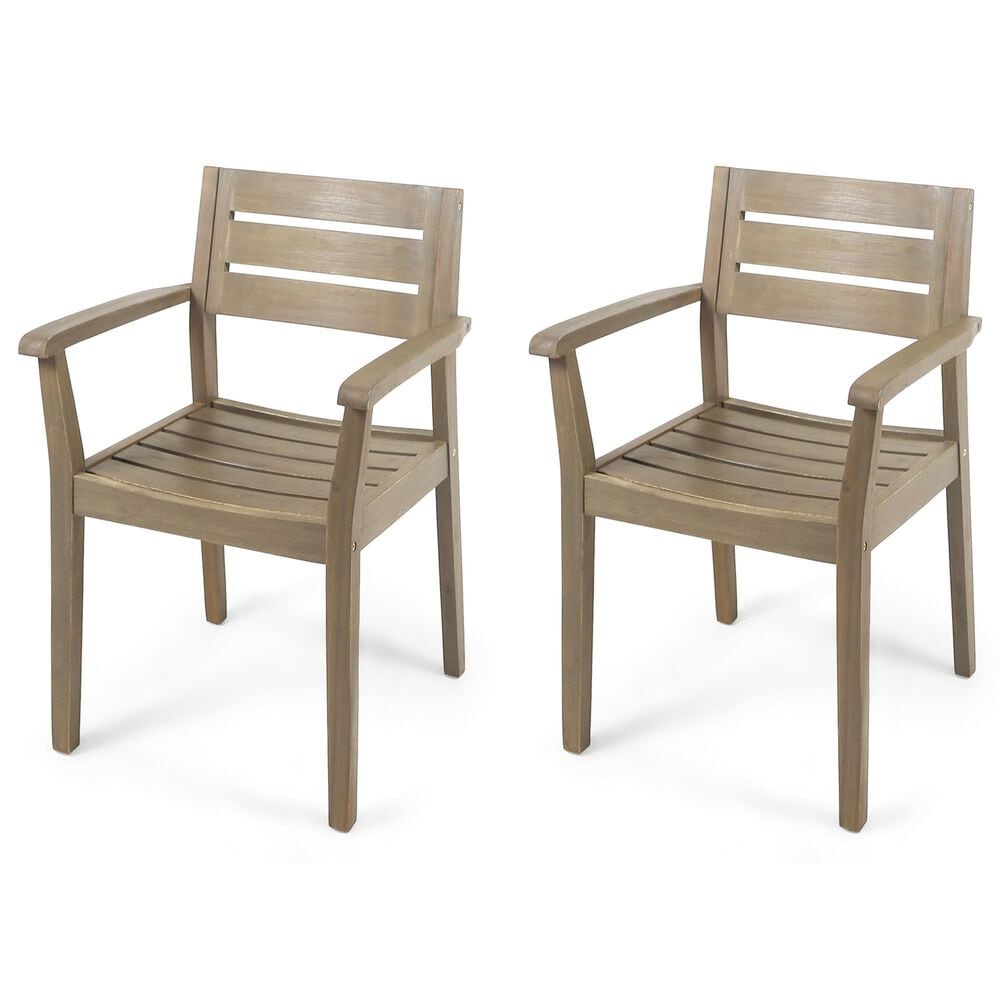 Hearth and Haven Stamford Patio Dining Chair in Gray (Set of 2), , large