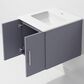Lexora Home Geneva 24" Single Bathroom Vanity in Dark Grey with 2 cm White Cultured Marble Top and Rectangular Sink, , large