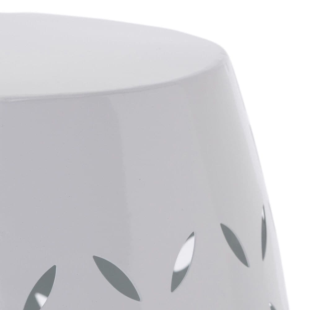 Hearth and Haven Lilac Outdoor Metal Side Table with Cylindrical Design in White, , large