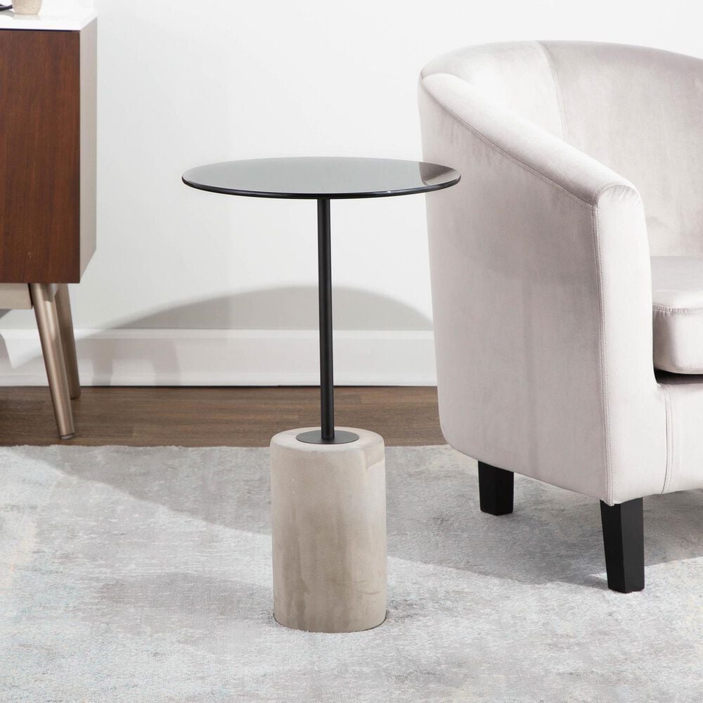 Lumisource Symbol Side Table in Concrete and Black Steel, , large