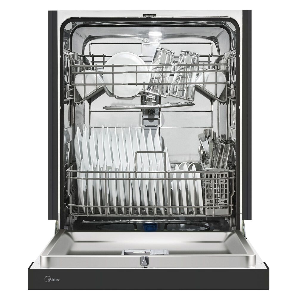 Midea 24&quot; Front Control 2-Rack Hybrid Tub Dishwasher in Black, , large