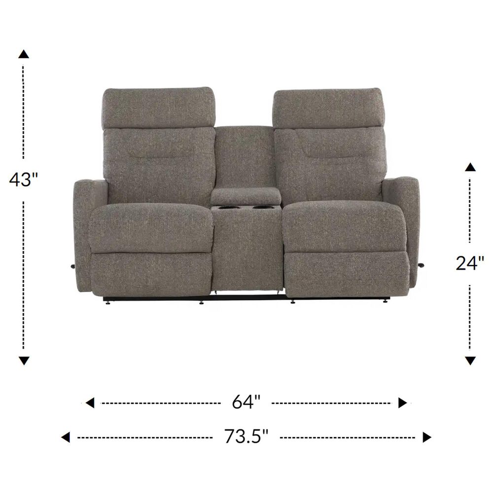 La-Z-Boy Lennon Wall Manual Reclining Loveseat with Console in Granite, , large