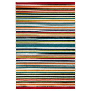 Central Oriental Terrace Tropic Santee 8"8" x 11"10" Red and Blue Area Rug, , large