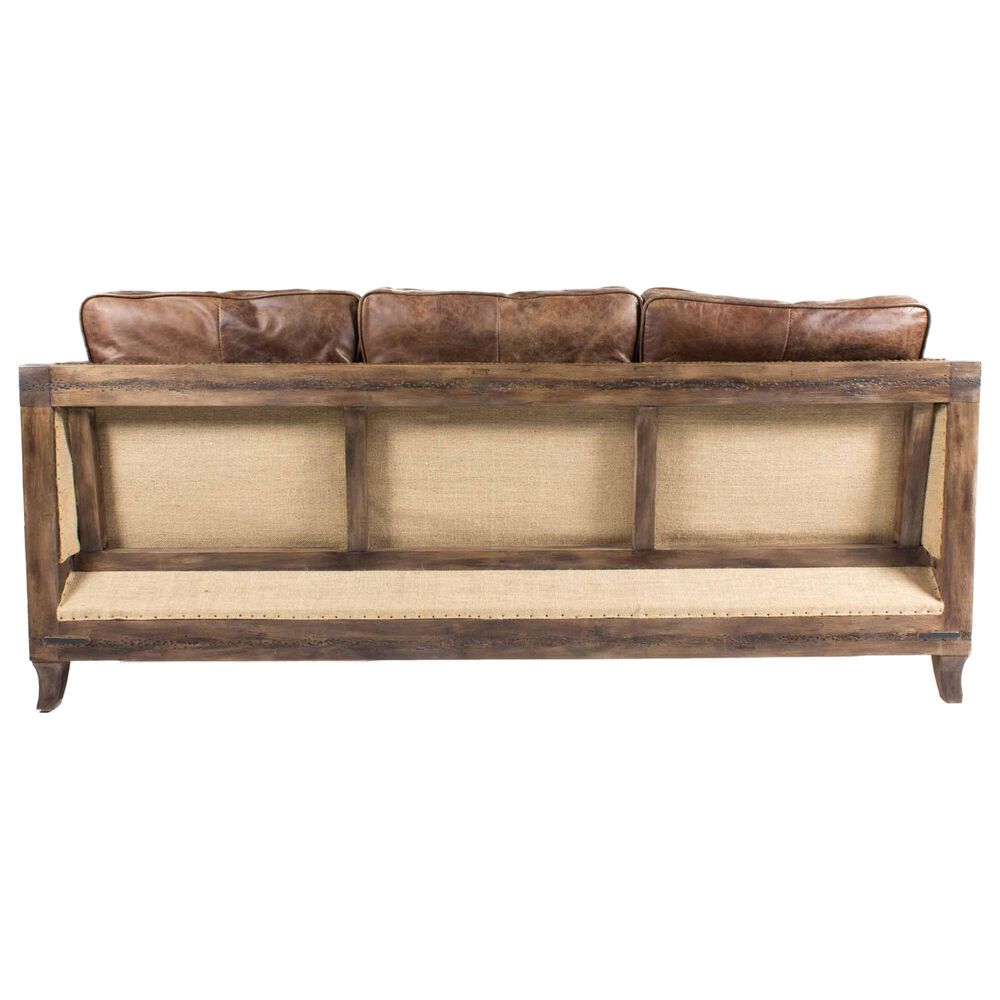 Moe&#39;s Home Collection Darlington Leather Stationary Sofa in Brown, , large
