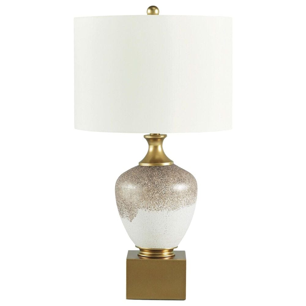 Ashley Tavisburg Table Lamp in Brown, White and Gold, , large