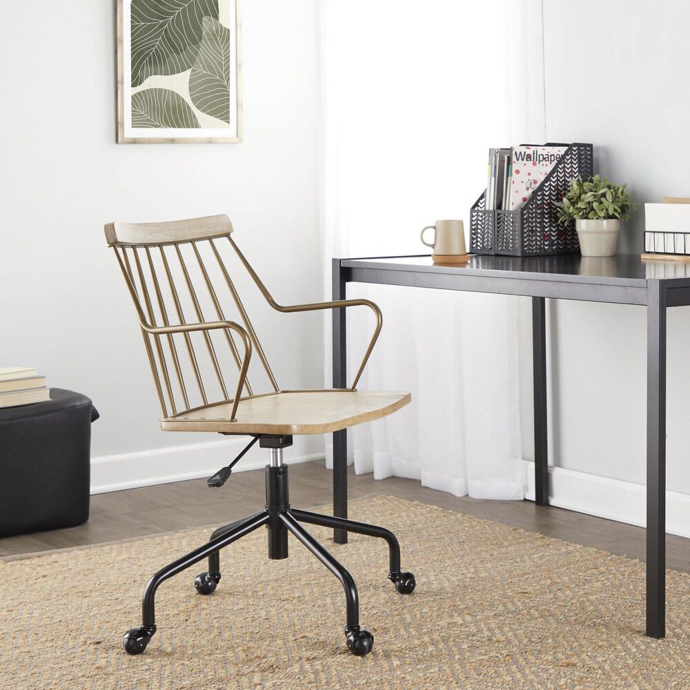 Lumisource Preston Office Chair in Black, Antique Copper and Whitewashed, , large