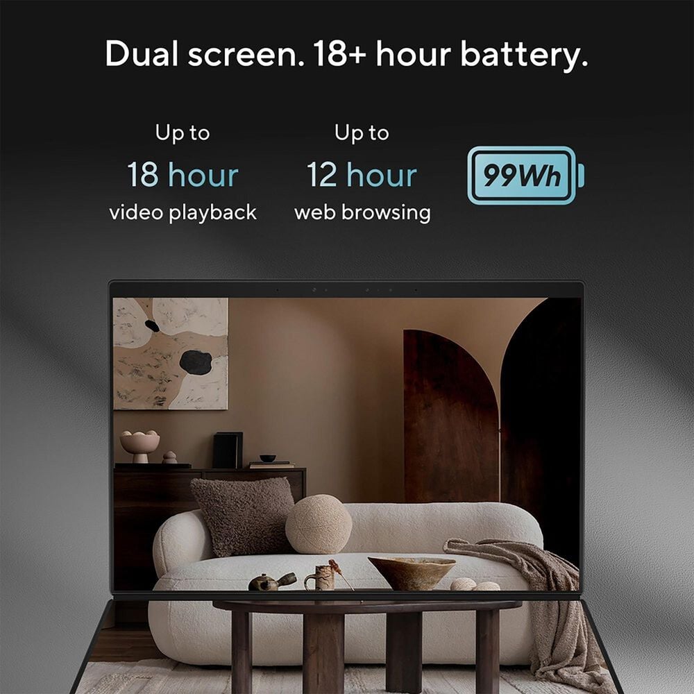 ASUS Zenbook DUO Copilot+ PC 14" Laptop | Intel Core Ultra 9 386H - 32GB RAM - Intel Graphics - 1TB SSD in Moher Gray, , large