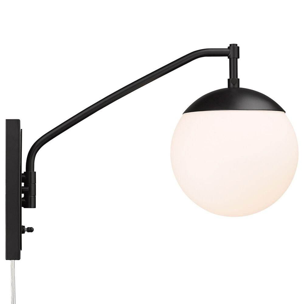 Golden Lighting Glenn 1-Light Articulating Wall Sconce in Matte Black, , large