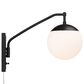 Golden Lighting Glenn 1-Light Articulating Wall Sconce in Matte Black, , large