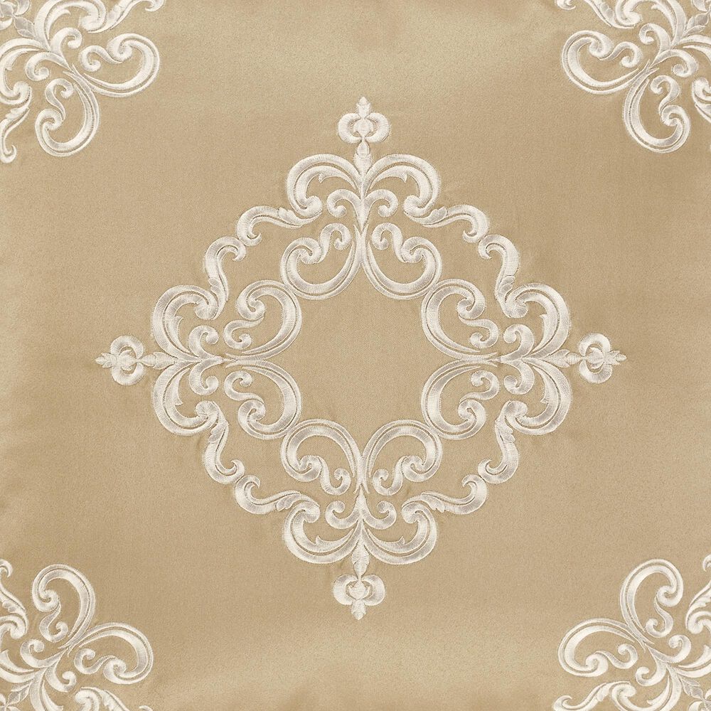 J. Queen New York Potenza 18&quot; Square Throw Pillow in Ivory and Gold, , large