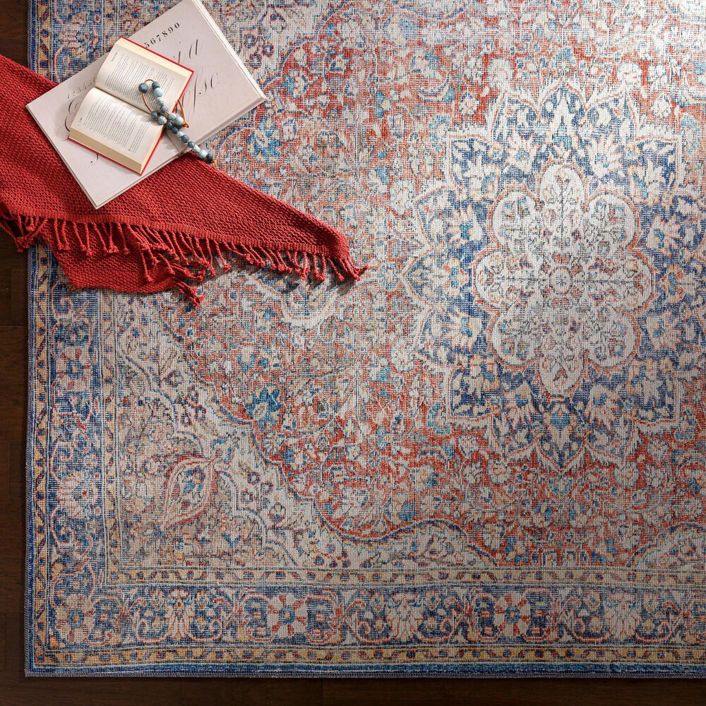 Surya Colin 5&#39;3&quot; x 7&#39;3&quot; Red, Blue, Tan, Yellow and Cream Area Rug, , large