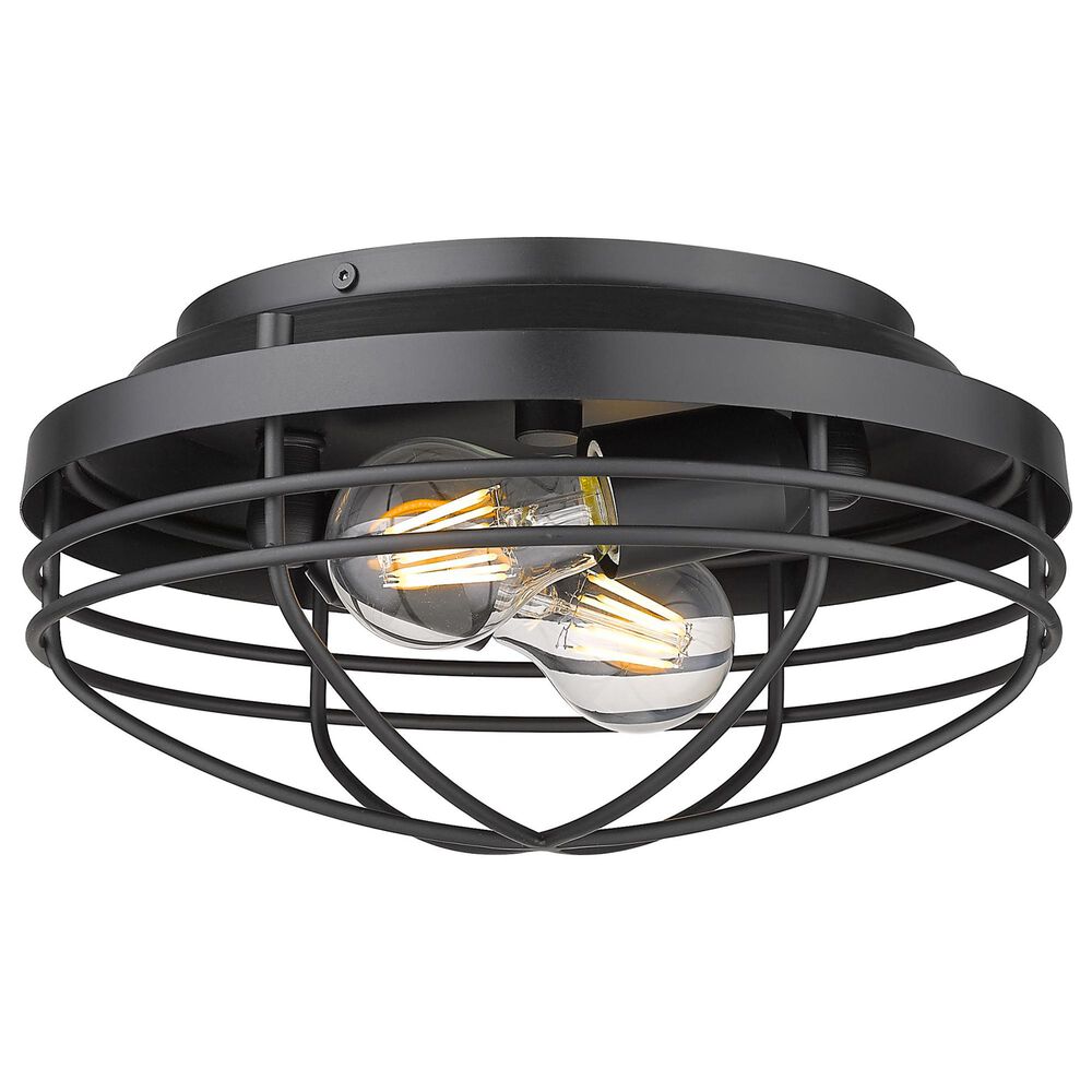Golden Lighting Seaport Flush Mount in Matte Black, , large