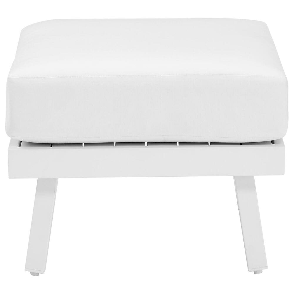 Linon Home Decor Holland Patio Ottoman in White, , large