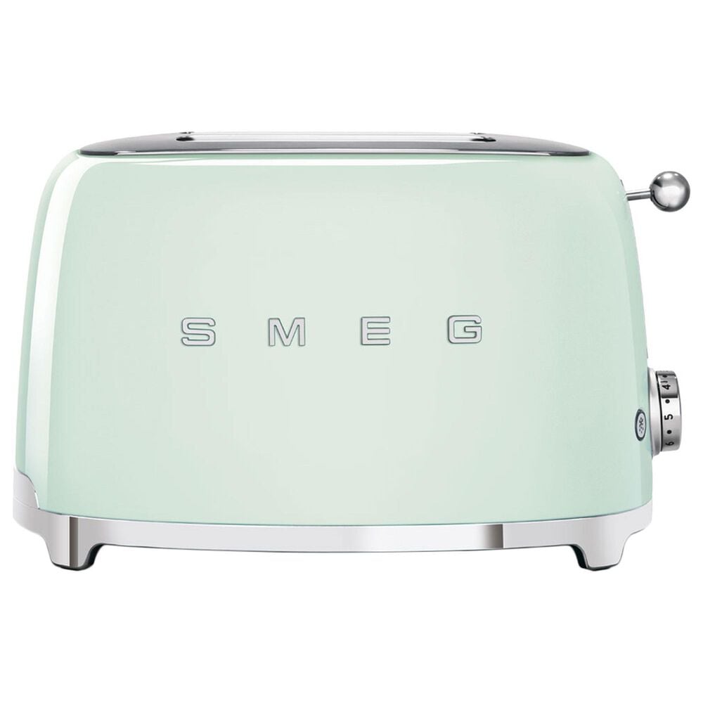 Smeg 2-Slice Retro Style Toaster in Pastel Green and Stainless Steel, , large