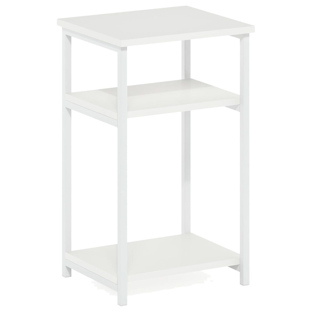 HOMLUX 3-Tier End Table with Open Shelf Storage Display in White, , large
