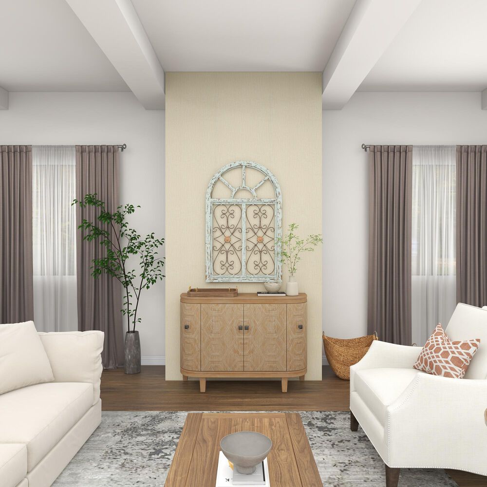 Maple and Jade 45&quot; x 28&quot; Wall Decor in Distressed White and Brown, , large