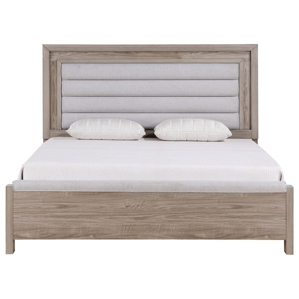 Boulder &amp; Pine Asher King Upholstered Bed with Dresser and Nightstand in Gray, , large