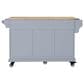 HOMLUX Kitchen Island Cart with Storage Cabinet in Grey, , large