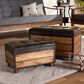 Baxton Studio Marelli 2-Piece Storage Ottoman Set in Dark Brown, , large