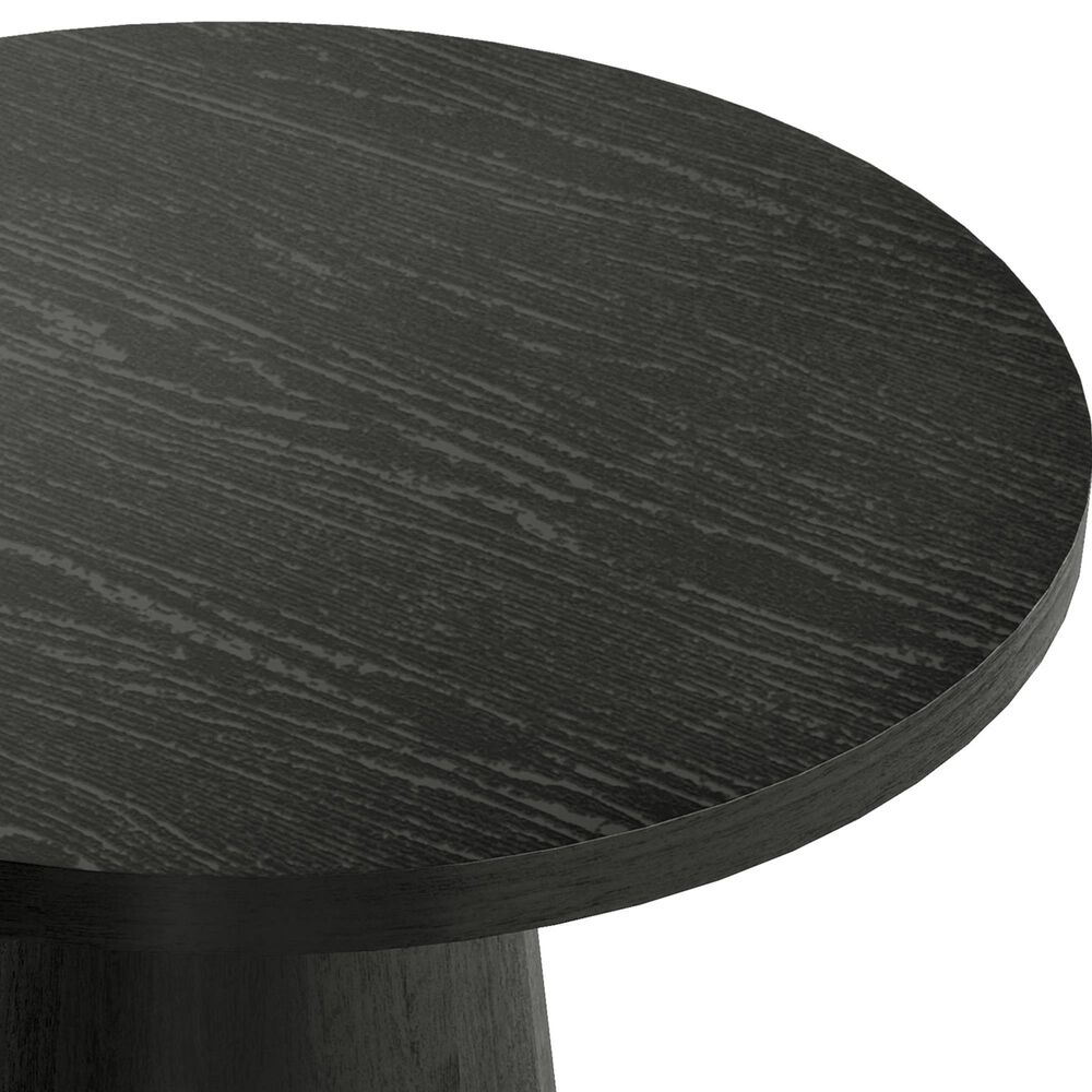 Furniture of America Halewood Round End Table in Black, , large