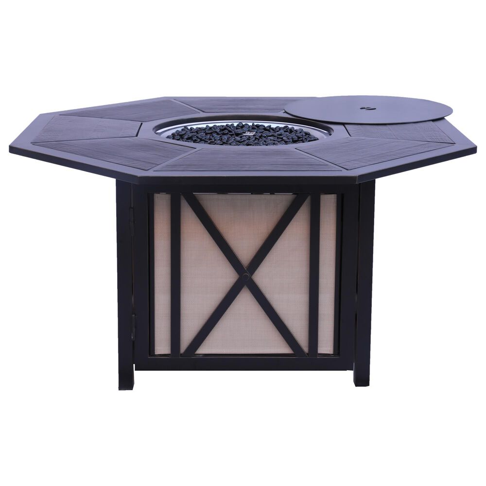 GatherCraft Denison 5-Piece Octagon Firepit Chat Set in Splendor Wheat, , large