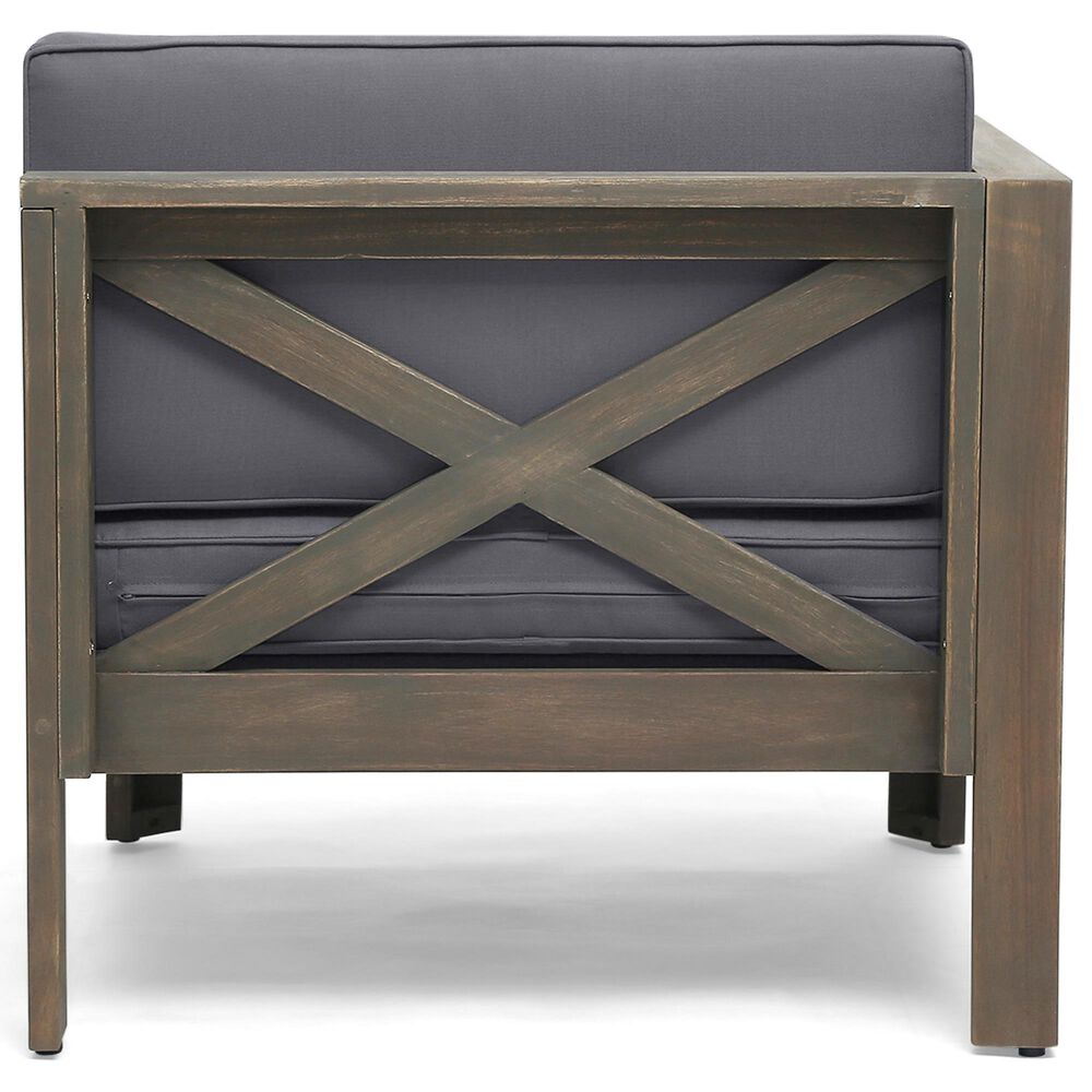 Hearth and Haven Alcove 5-Piece Outdoor L-Shape Sectional Set with Dark Grey Cushion in Teak, , large