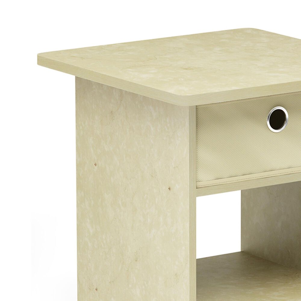 HOMLUX 1-Drawer Modern Nightstand with Open Shelf in Cream (Set of 2), , large