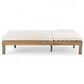 HOMLUX Patio 2-Person Chaise Lounge with Folding Side Tables and Light Teak Frame in Beige, , large