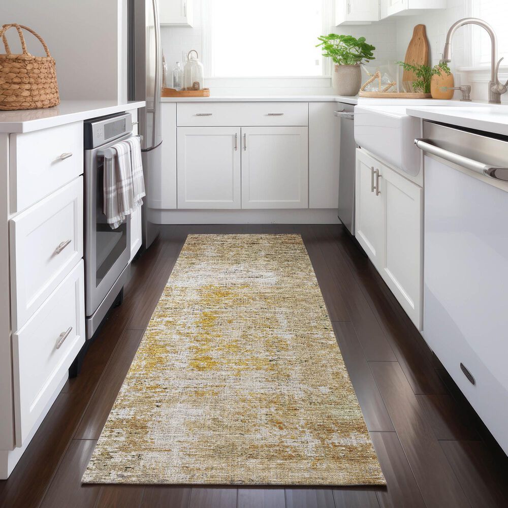 Dalyn Rug Company Burano BU7 2&#39;3&quot; x 7&#39;6&quot; Gold Indoor/Outdoor Runner, , large