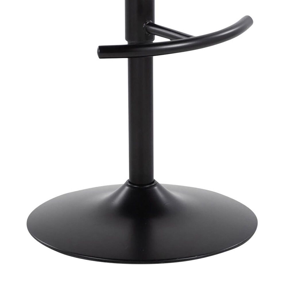 LumiSource Grotto Swivel Barstool with White Faux Leather Upholstery in Black and Zebra (Set of 2), , large