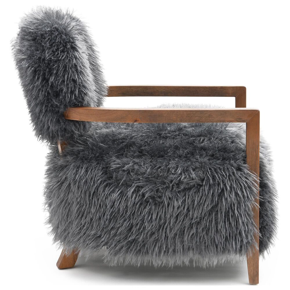 Furniture of America Lumir Long-Haired Accent Chair in Charcoal Gray, , large