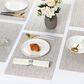 Willow & Hem Glimmer Woven Vinyl Placemat in Beige (Set of 6), , large