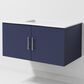 Lexora Home Geneva 36" Single Bathroom Vanity in Navy Blue with 2 cm White Cultured Marble Top and Rectangular Sink, , large