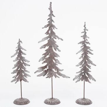 The Gerson Company 3-Piece Metal Trees with Glitter Accent Set in Brown, , large