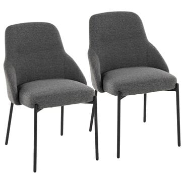 Lumisource York Side Chair with Dark Grey Upholstered in Black (Set of 2), , large