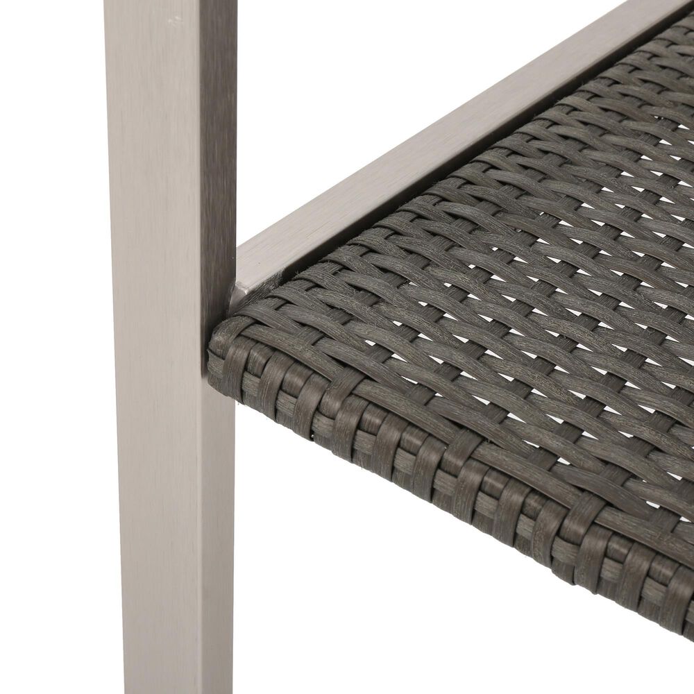 Hearth and Haven Cape Coral Outdoor Wicker Dining Chair in Grey &#40;Set of 2&#41;, , large