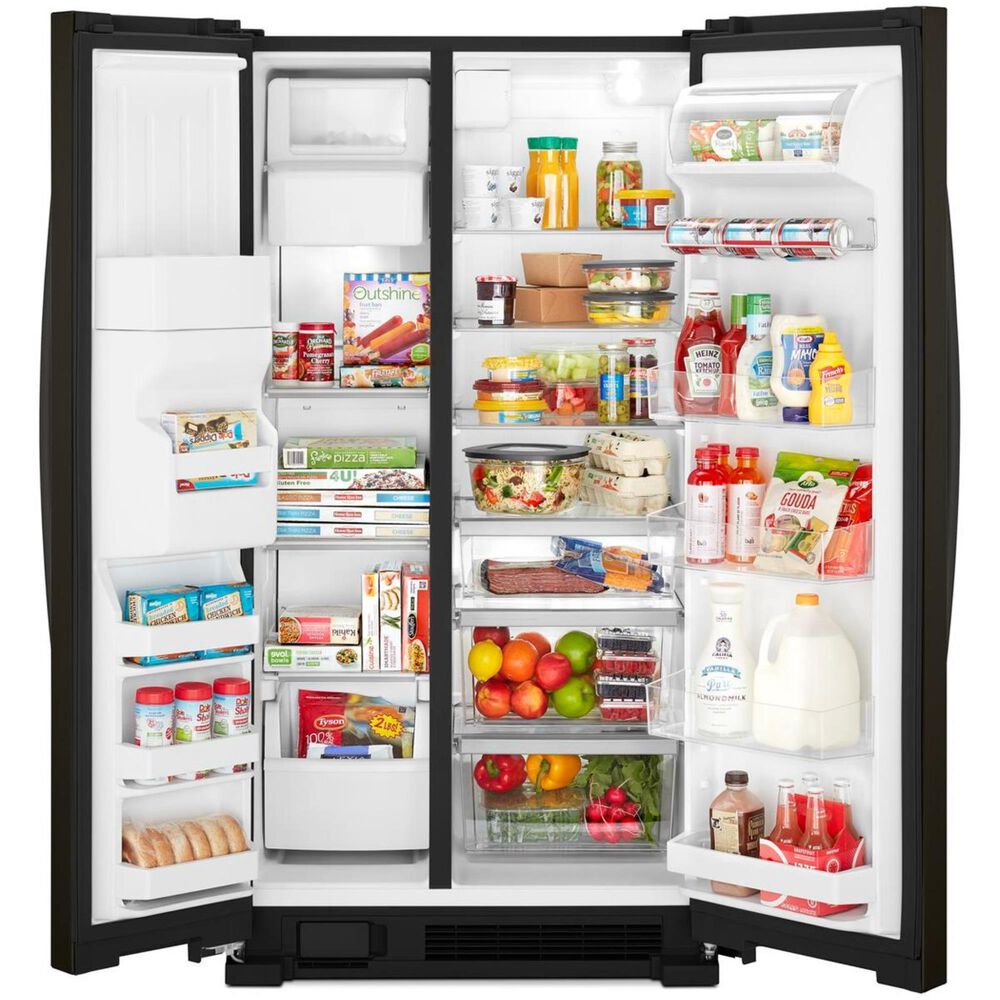 Whirlpool 21.4 Cu. Ft. 33&quot; Wide Side-by-Side Refrigerator in Black Stainless, , large