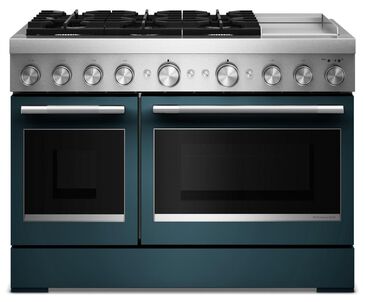 KitchenAid 48" Dual Fuel Freestanding Range with Griddle in Agave, , large