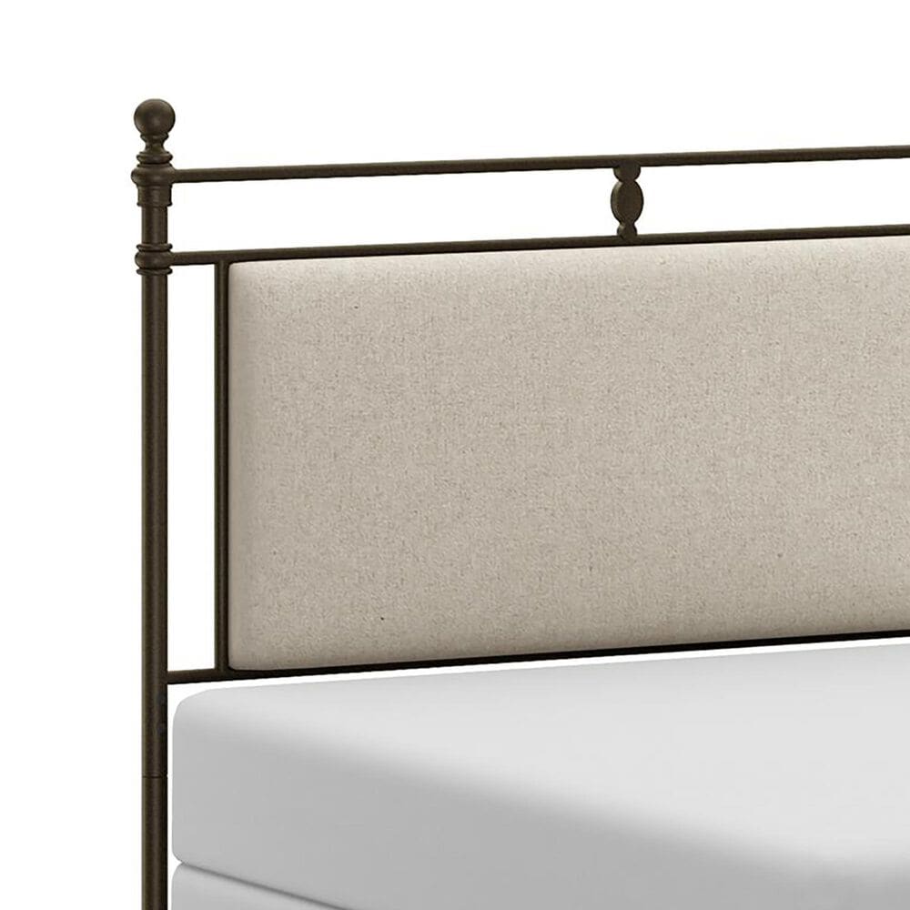 Richlands Furniture Ashley Queen Poster Panel Metal and Upholstered Bed in Brown and Rustic Brown, , large