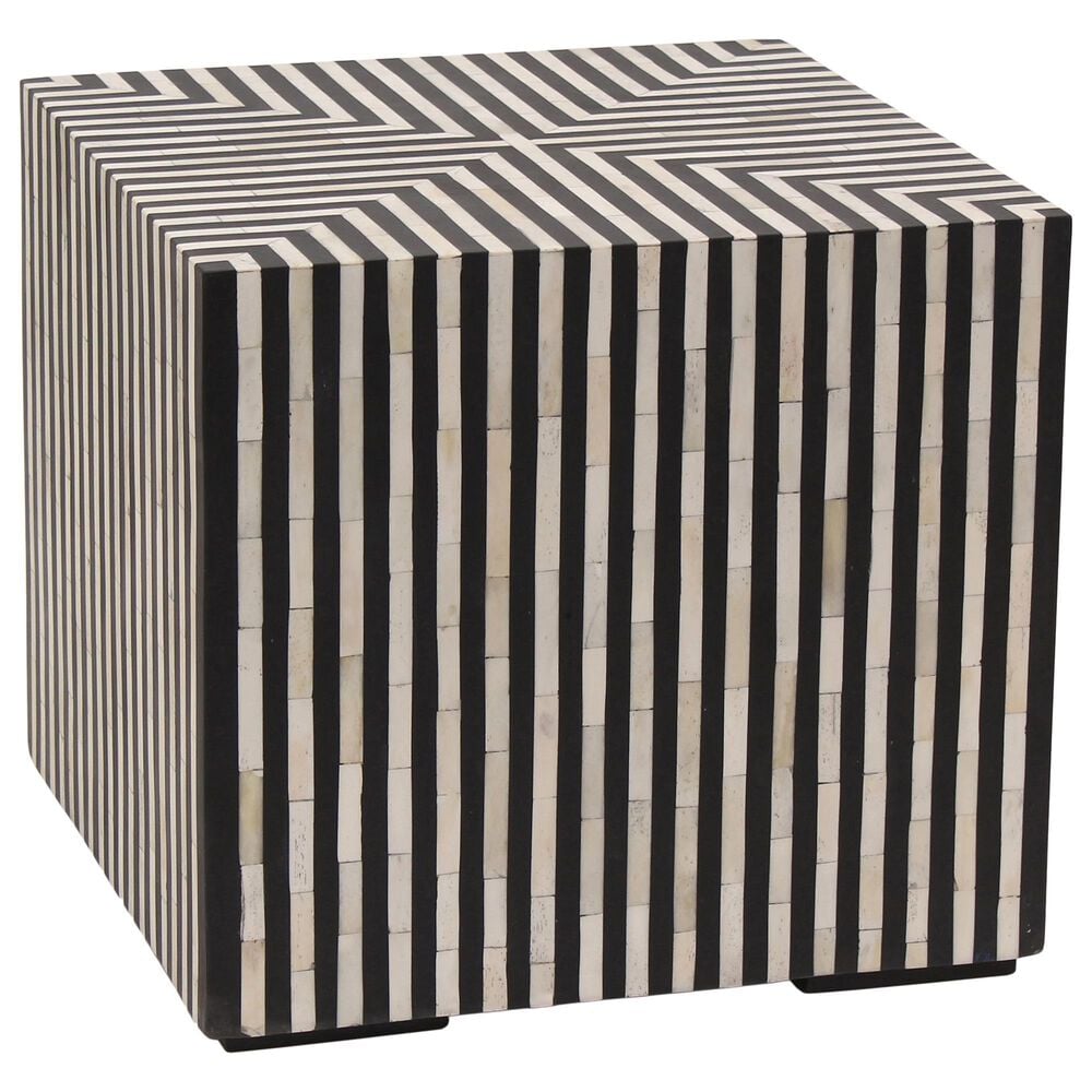 Moe"s Home Collection Terning Side Table in White and Black, , large
