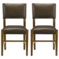 Armen Living Bennet Side Chair with Brown Upholstery in Walnut (Set of 2), , large