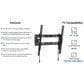 ErgoAV Medium Tilt Mount for 32"- 65" TVs in Black, , large