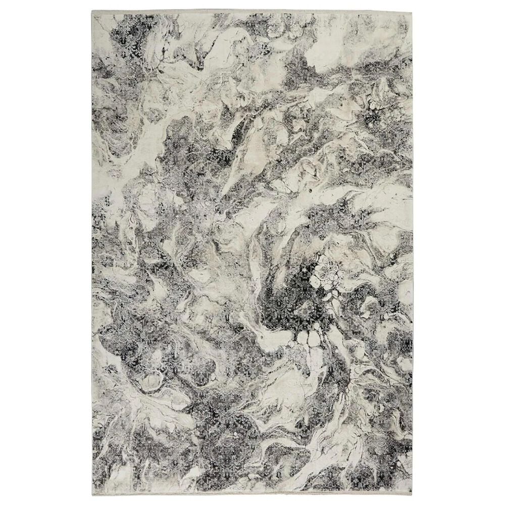 Nourison Balian 5"3" x 7"3" Silver and Black Area Rug, , large