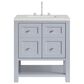 James Martin Vanities Breckenridge 30" Single Bathroom Vanity in Serenity Blue with 3 cm Lime Delight Quartz Top and Rectangular Sink, , large