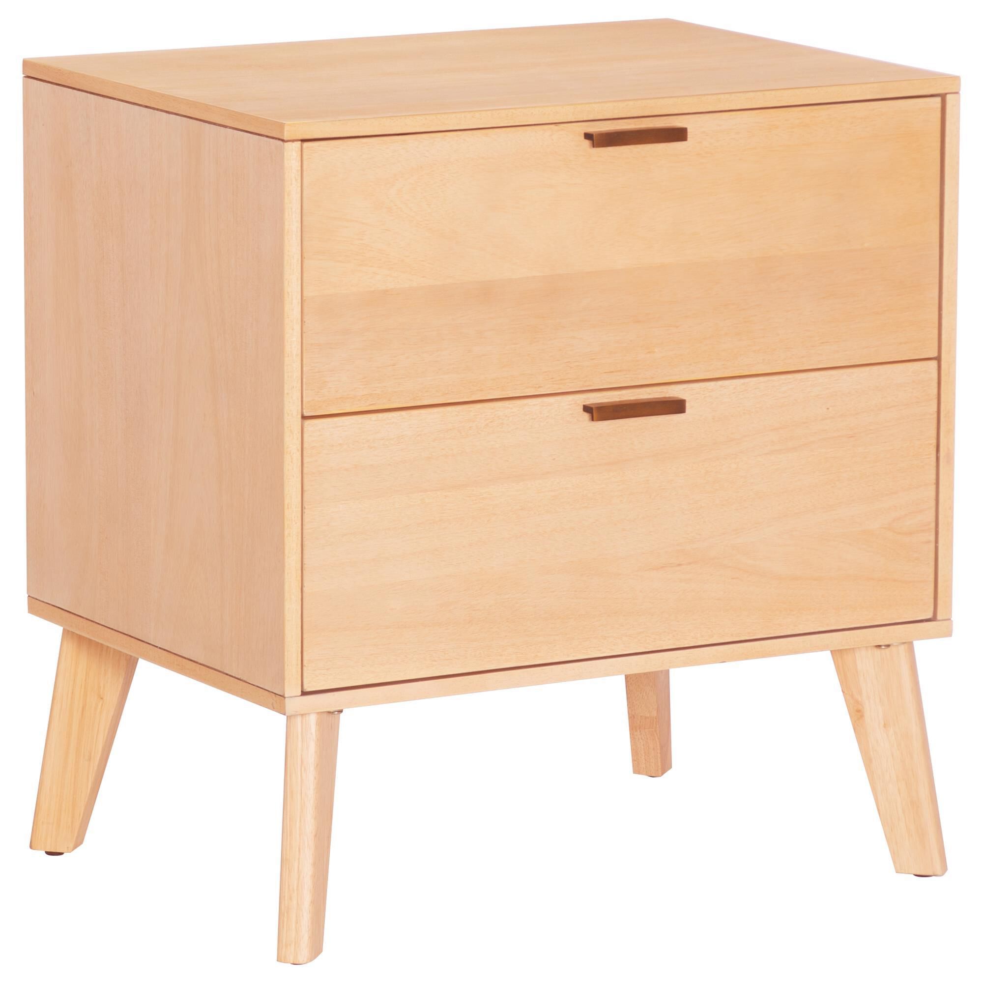 Linon Home Decor Reid 2-Drawer Nightstand in Natural