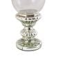 Maple and Jade Handmade Turned Style Pillar Room Hurricane Lamp in Silver, , large